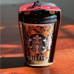 NEW Starbucks Texas tumbler Ceramic Cup Ornament  2015 animal print
